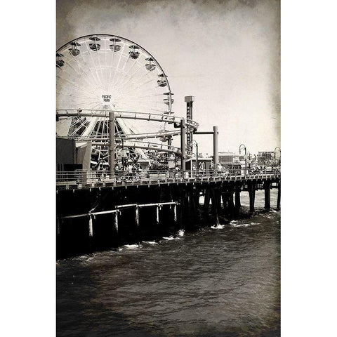 At the Pier Black Modern Wood Framed Art Print with Double Matting by Kimberly, Allen