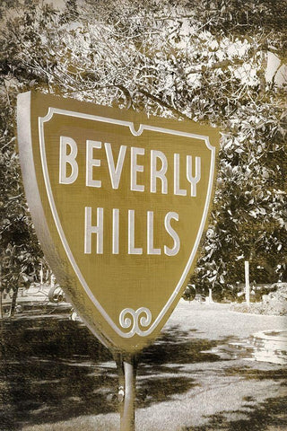 Beverly Hills White Modern Wood Framed Art Print with Double Matting by Kimberly, Allen