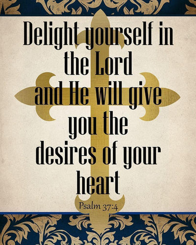 Delight in the Lord White Modern Wood Framed Art Print with Double Matting by Kimberly, Allen