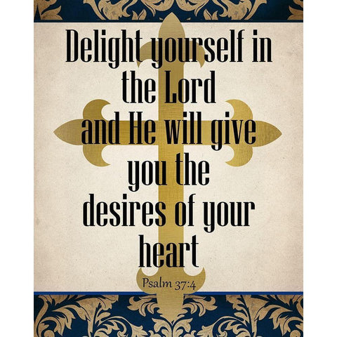 Delight in the Lord Black Modern Wood Framed Art Print by Kimberly, Allen