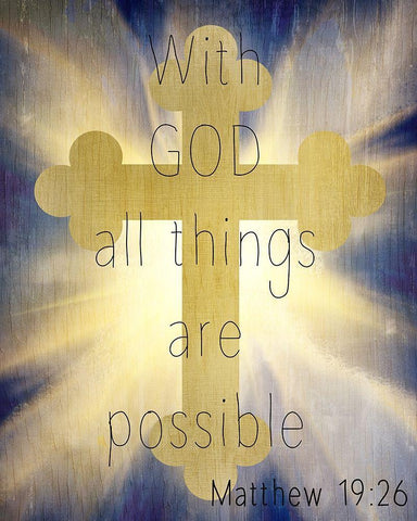 With God White Modern Wood Framed Art Print with Double Matting by Kimberly, Allen