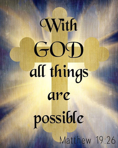 With God v2 White Modern Wood Framed Art Print with Double Matting by Kimberly, Allen