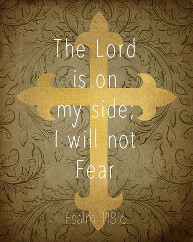 Psalm Cross 3 Black Ornate Wood Framed Art Print with Double Matting by Kimberly, Allen