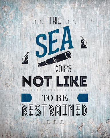The Sea 1 White Modern Wood Framed Art Print with Double Matting by Kimberly, Allen