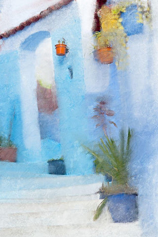 Up the Stairs 2 White Modern Wood Framed Art Print with Double Matting by Kimberly, Allen