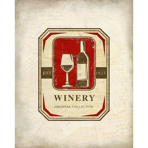 Wine House 3 Black Modern Wood Framed Art Print with Double Matting by Kimberly, Allen