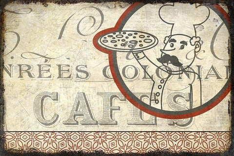 Cafe A White Modern Wood Framed Art Print with Double Matting by Kimberly, Allen
