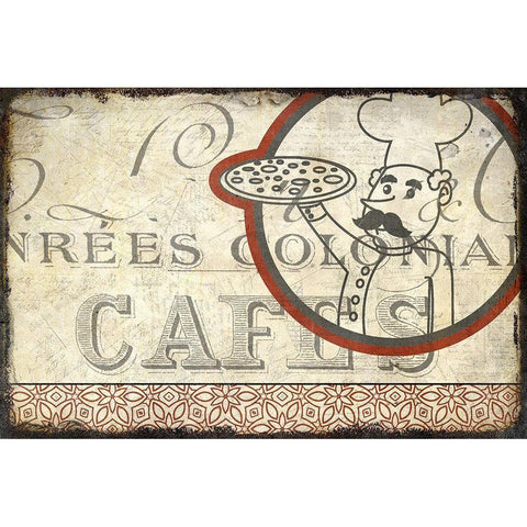 Cafe A Black Modern Wood Framed Art Print by Kimberly, Allen