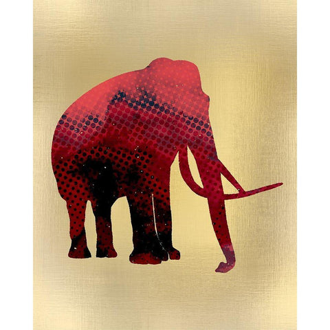 Red on Gold 1 White Modern Wood Framed Art Print by Kimberly, Allen