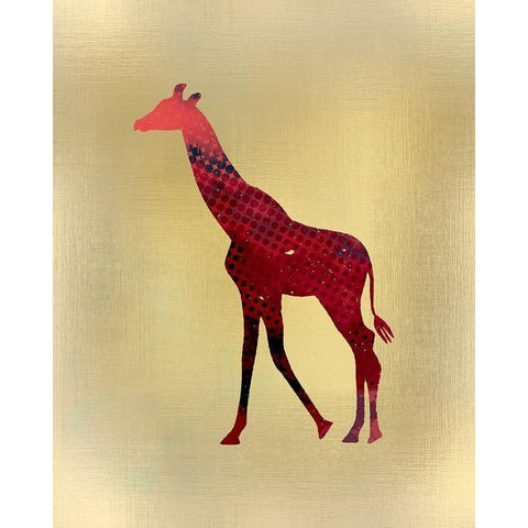 Red on Gold 2 Gold Ornate Wood Framed Art Print with Double Matting by Kimberly, Allen