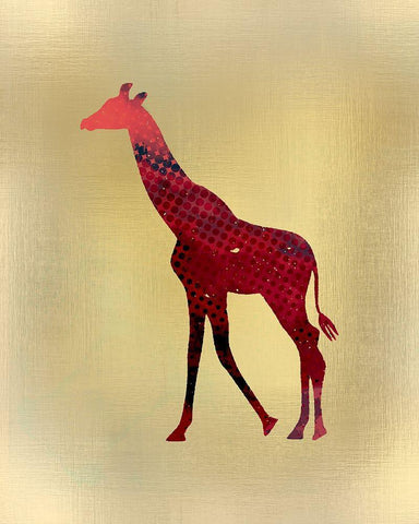Red on Gold 2 Black Ornate Wood Framed Art Print with Double Matting by Kimberly, Allen