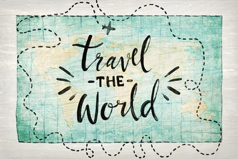 Travel the World Black Ornate Wood Framed Art Print with Double Matting by Kimberly, Allen