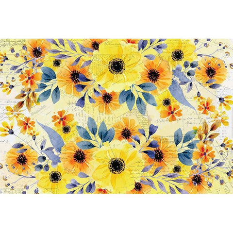 Yellow Summer Blooming  White Modern Wood Framed Art Print by Kimberly, Allen