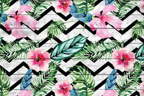 Tropic Notes White Modern Wood Framed Art Print with Double Matting by Kimberly, Allen
