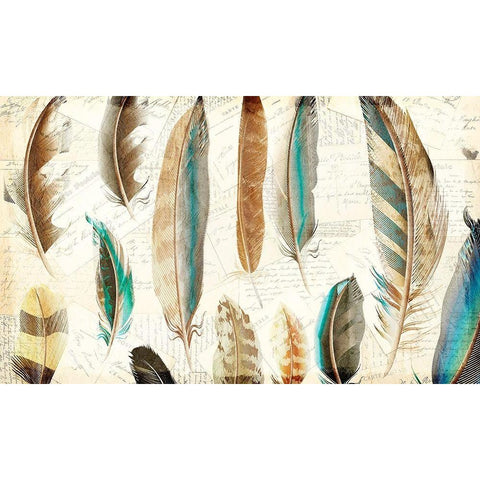 Feather Letters 1 White Modern Wood Framed Art Print by Kimberly, Allen