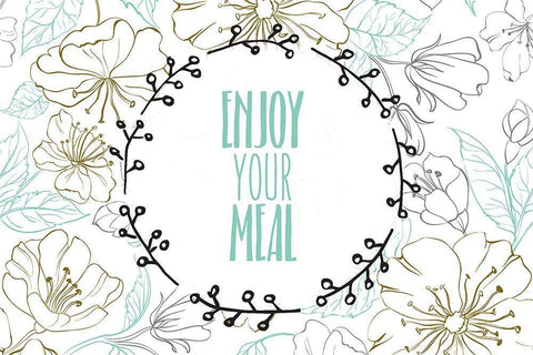 Enjoy Your Meal White Modern Wood Framed Art Print with Double Matting by Kimberly, Allen