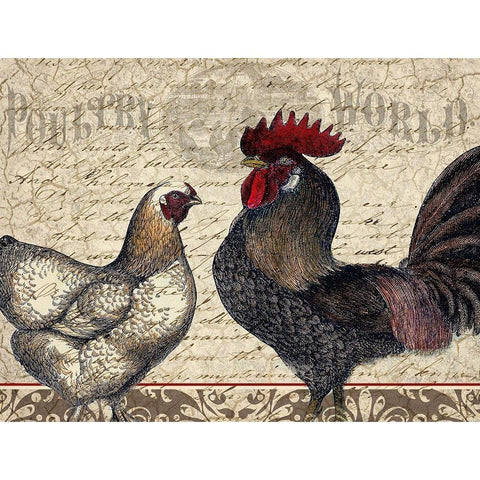 Poultry World White Modern Wood Framed Art Print by Kimberly, Allen