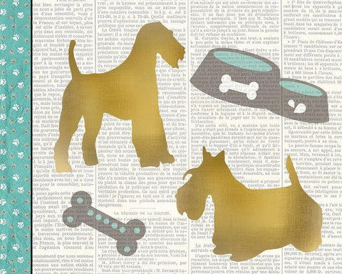 Ruff Ruff 5 Black Ornate Wood Framed Art Print with Double Matting by Kimberly, Allen
