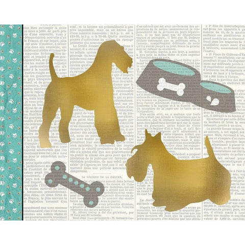 Ruff Ruff 5 Black Modern Wood Framed Art Print by Kimberly, Allen