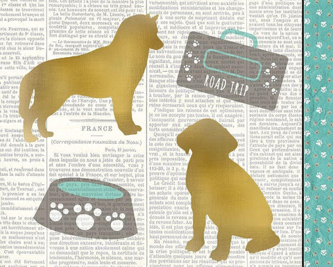 Ruff Ruff 6 White Modern Wood Framed Art Print with Double Matting by Kimberly, Allen