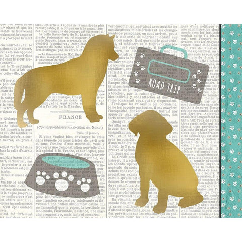 Ruff Ruff 6 White Modern Wood Framed Art Print by Kimberly, Allen