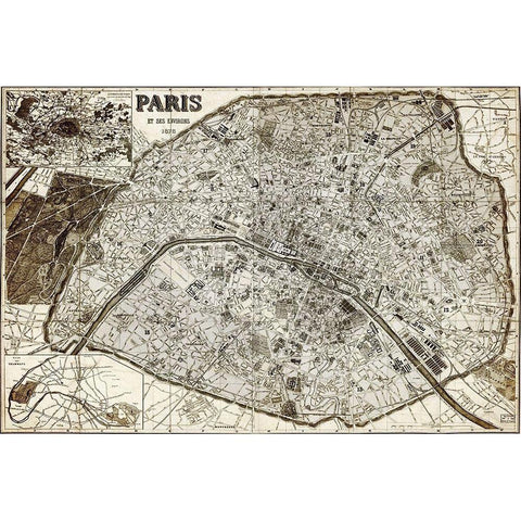 Paris 1878 Black Modern Wood Framed Art Print with Double Matting by Kimberly, Allen