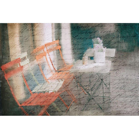 Sidewalk Cafe White Modern Wood Framed Art Print by Kimberly, Allen