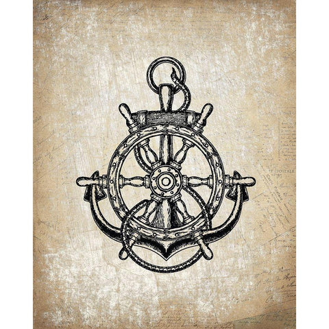 Anchors Away 2 Black Modern Wood Framed Art Print by Kimberly, Allen