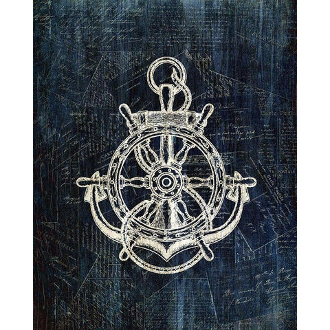 Inverted Anchors Away 2 White Modern Wood Framed Art Print by Kimberly, Allen