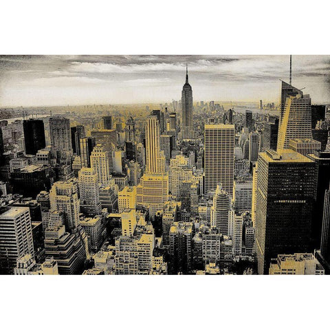 Manhattan Gold Ornate Wood Framed Art Print with Double Matting by Kimberly, Allen