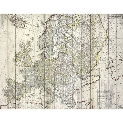 Europe Map  White Modern Wood Framed Art Print by Kimberly, Allen