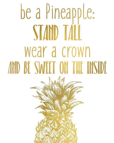 Be a Pineapple White Modern Wood Framed Art Print with Double Matting by Kimberly, Allen