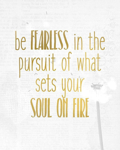 Be Fearless White Modern Wood Framed Art Print with Double Matting by Kimberly, Allen