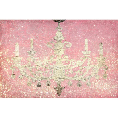 Glitter Chandelier Gold Ornate Wood Framed Art Print with Double Matting by Kimberly, Allen