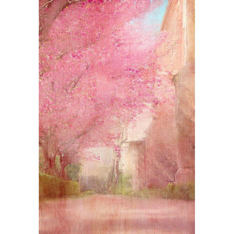 Pink Pathway White Modern Wood Framed Art Print by Kimberly, Allen