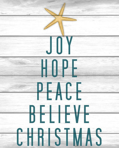 Christmas by the Sea 1 White Modern Wood Framed Art Print with Double Matting by Kimberly, Allen