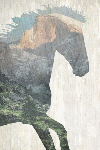 Running Mountains White Modern Wood Framed Art Print with Double Matting by Kimberly, Allen