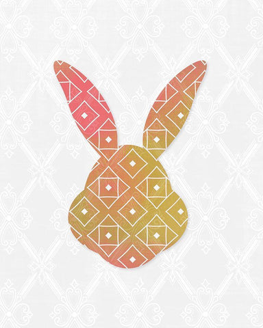 Latice Bunny 2 Black Ornate Wood Framed Art Print with Double Matting by Kimberly, Allen