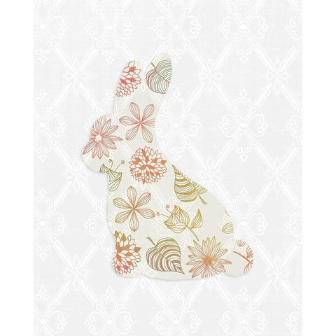 Latice Bunny 3 Black Modern Wood Framed Art Print by Kimberly, Allen