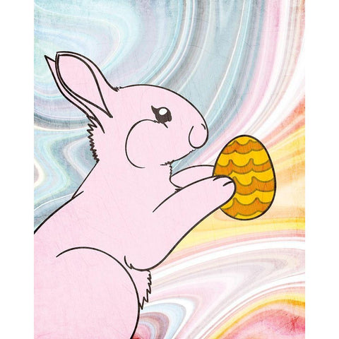 Marbled Bunny 2 Black Modern Wood Framed Art Print by Kimberly, Allen