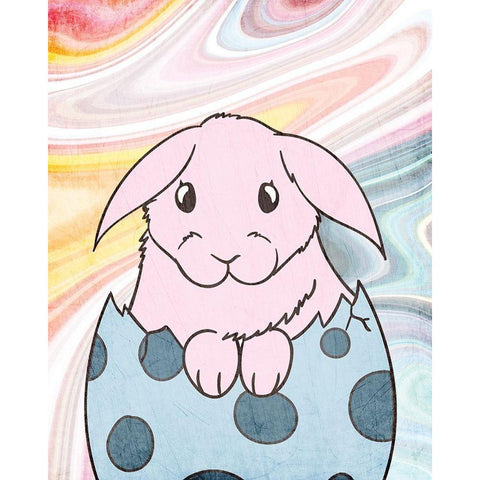 Marbled Bunny 3 Black Modern Wood Framed Art Print by Kimberly, Allen