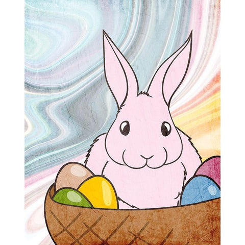 Marbled Bunny 4 Black Modern Wood Framed Art Print by Kimberly, Allen