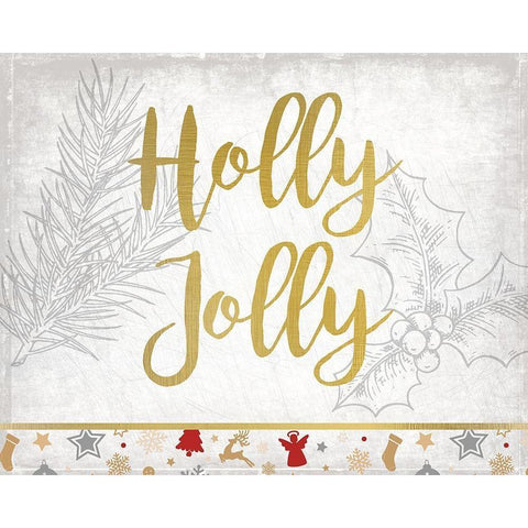 Christmas Jingle 5 White Modern Wood Framed Art Print by Kimberly, Allen