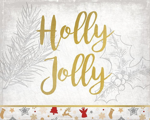 Christmas Jingle 5 White Modern Wood Framed Art Print with Double Matting by Kimberly, Allen