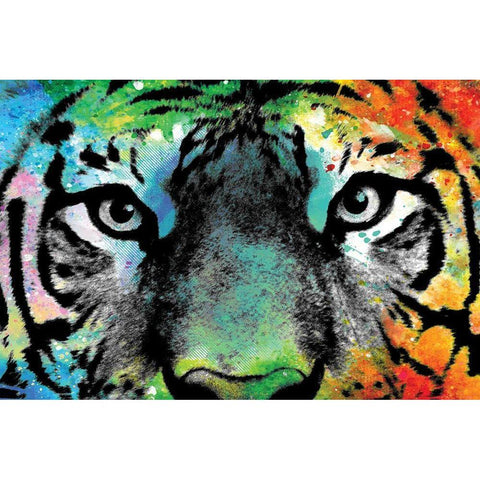 Splashes of Color Black Modern Wood Framed Art Print with Double Matting by Kimberly, Allen