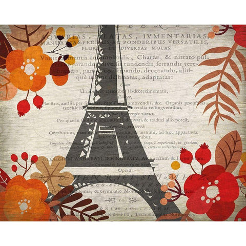 Paris in the Fall 3 Black Modern Wood Framed Art Print with Double Matting by Kimberly, Allen