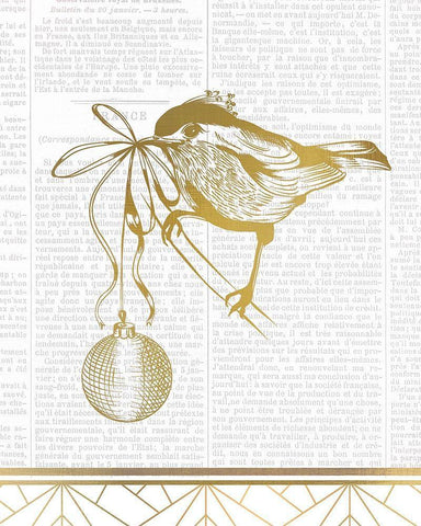 Newspaper Christmas 3 White Modern Wood Framed Art Print with Double Matting by Kimberly, Allen