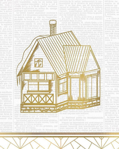Newspaper Christmas 4 White Modern Wood Framed Art Print with Double Matting by Kimberly, Allen