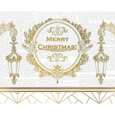 Newspaper Christmas 5 Black Modern Wood Framed Art Print by Kimberly, Allen