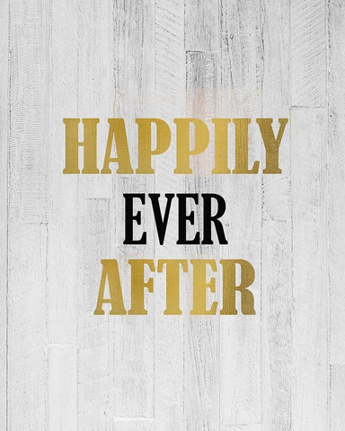 Happily Ever After White Modern Wood Framed Art Print with Double Matting by Kimberly, Allen